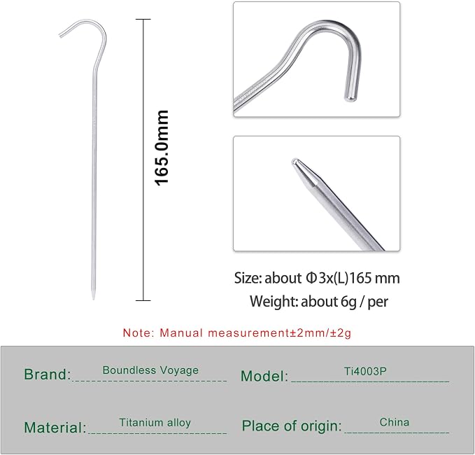 Ti4003P-8pcs(165*3mm)