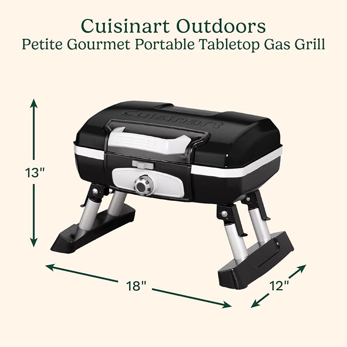 Petit Gourmet Tabletop Gas Grill, Black