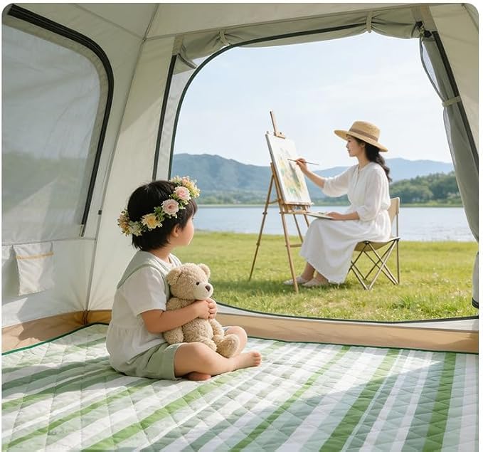 Green and White Checkered Pattern