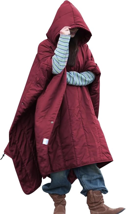 Wine Red - Wearable Camping Blanket