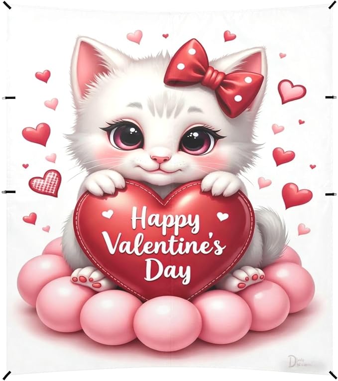 Valentine Cute Kitten Heart Balloon