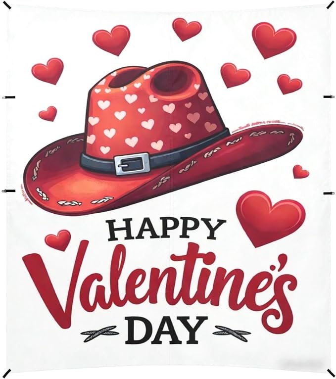 Valentine Cowboy Hat Hearts