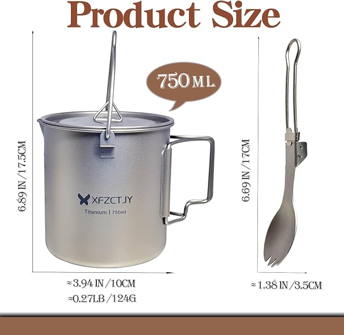 750ML Titanium Pot