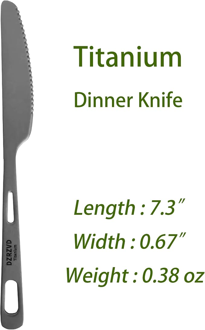 Titanium Spoon Fork Knife Set with Carabiner
