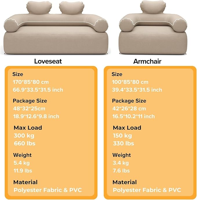 Khaki Loveseat