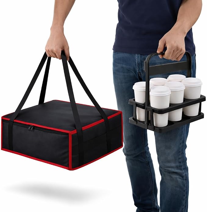 Black-red Bag with Drink Carrier