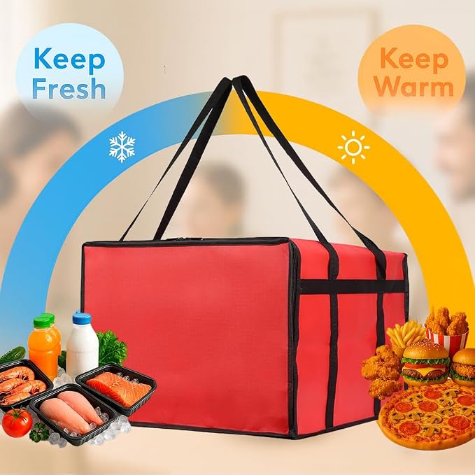 Red Bag with Drink Carrier