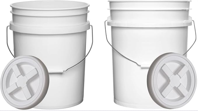 White Buckets With White Lids