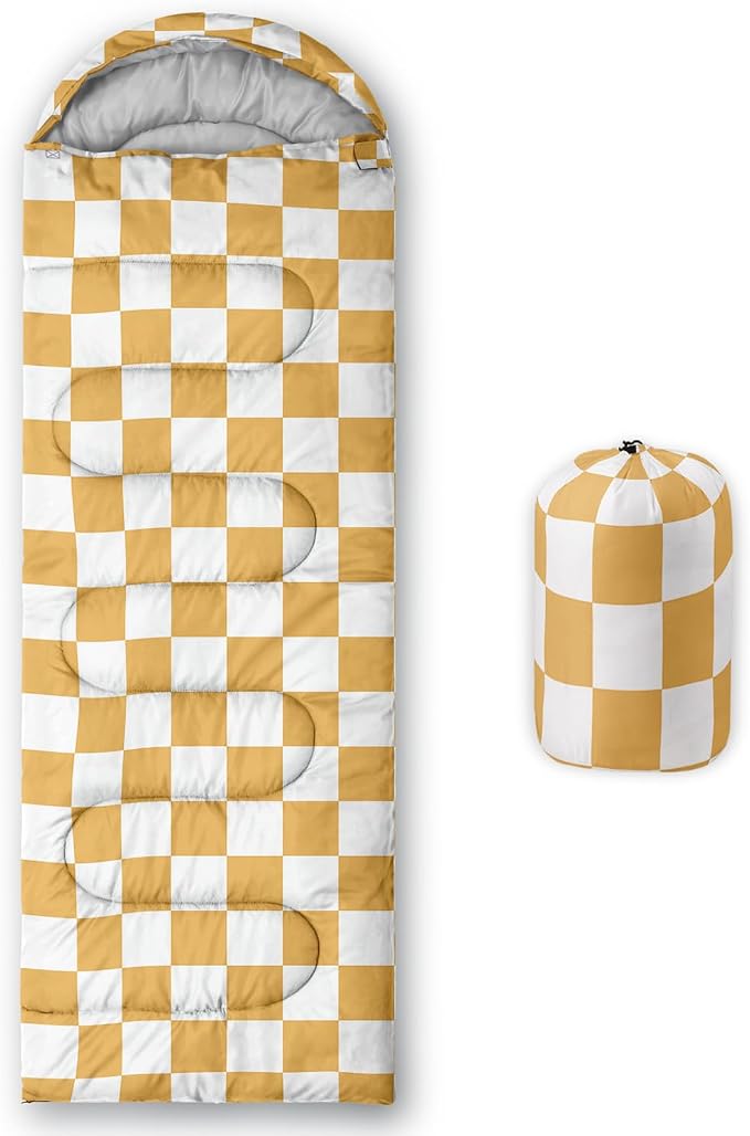 Orange and White Check