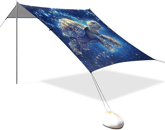 Cosmic Starry Sea Turtle on Navy
