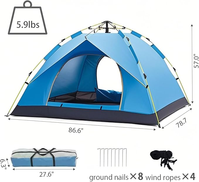 Single-layer Instant Tent | Blue | 4 Person
