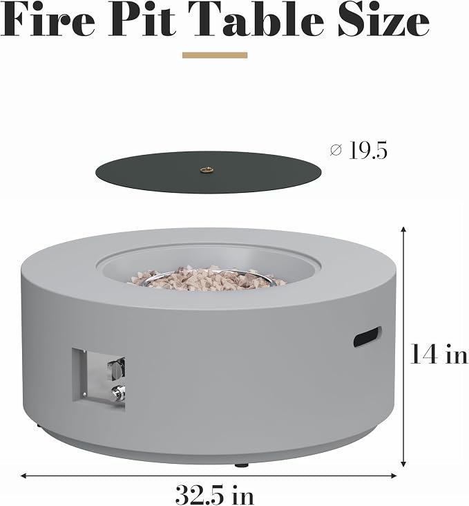 Grey - Minimalist Fire Pit Table