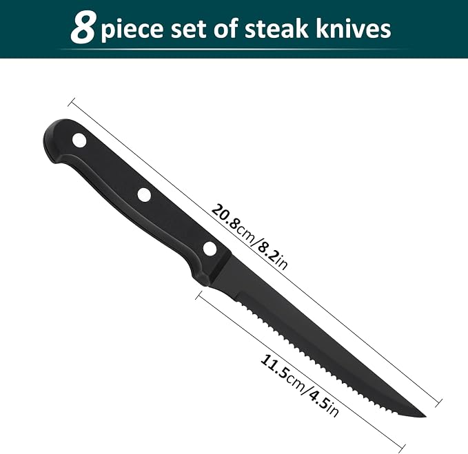 JB-Steak Knife-8Pc-Black