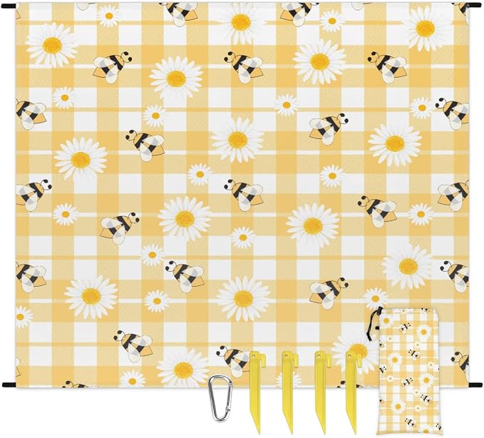 Bee Sunflower Checkered