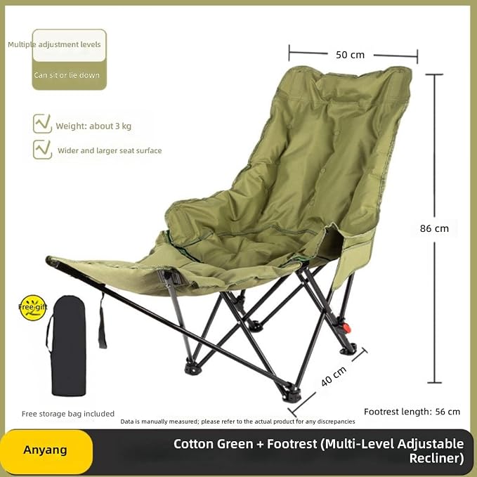 Luxury Green, 4-level Adj, Padded, Leg Rest