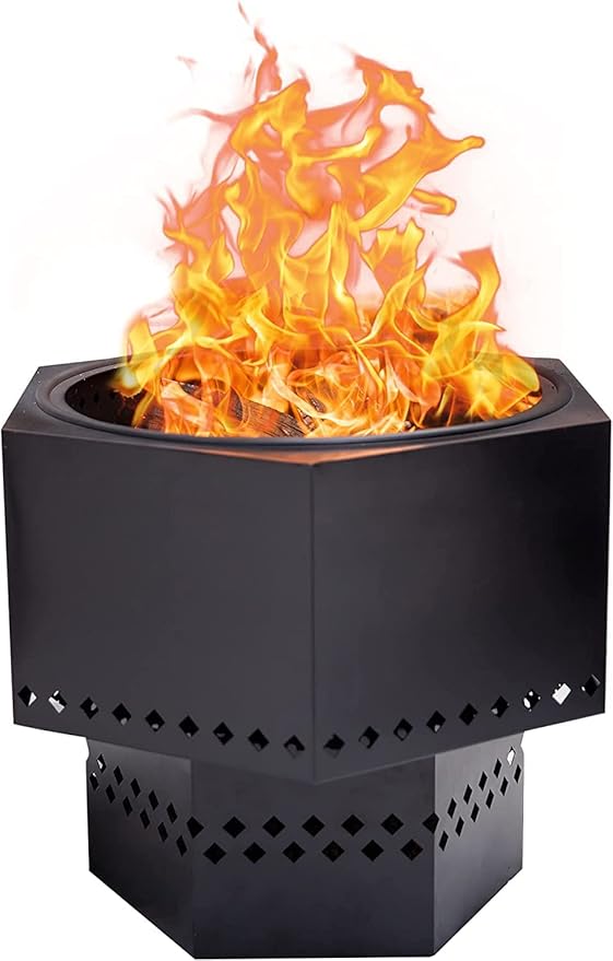 Black Portable Smokeless Firepit