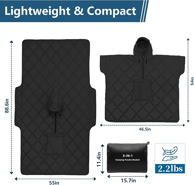 Black Blanket Poncho