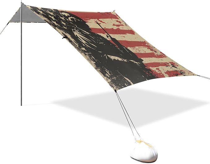 US Soldier with Flag Grunge