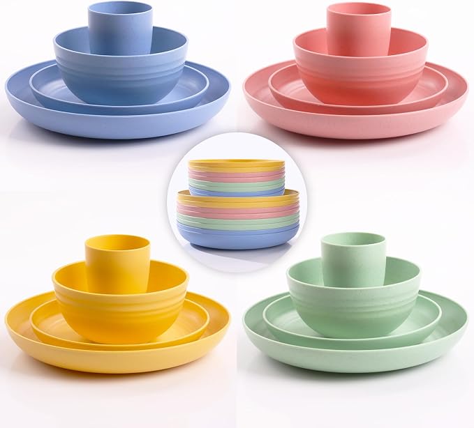 Pinnk, yellow, light green, blue