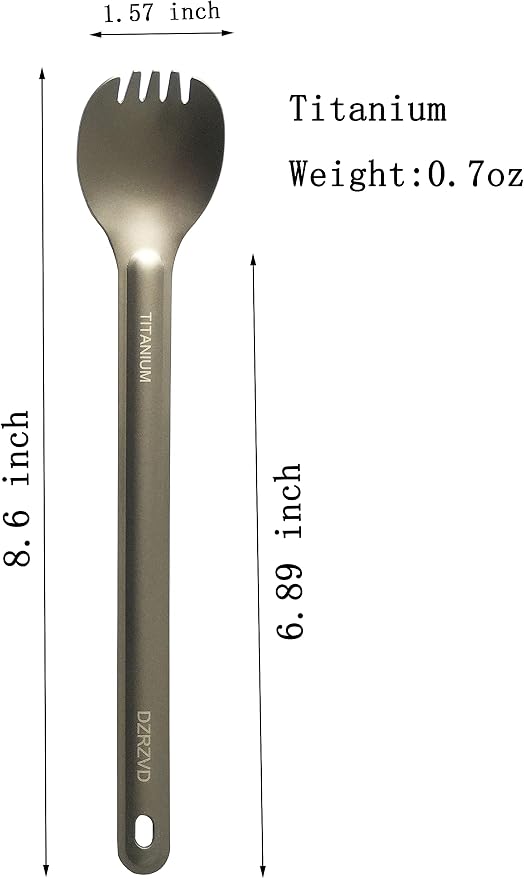 Titanium Long Handle Spork and Spoon
