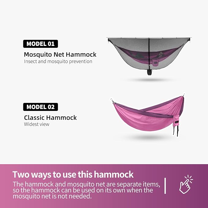 Pink Hammock + Bug Net