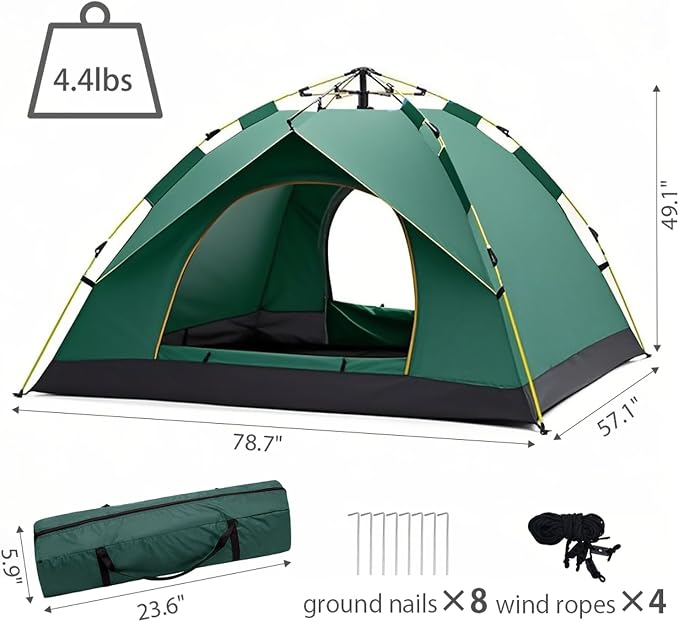 Single-layer Instant Tent | Green | 2 Person