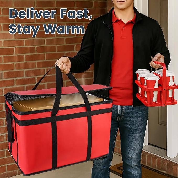 Red Bag with Drink Carrier