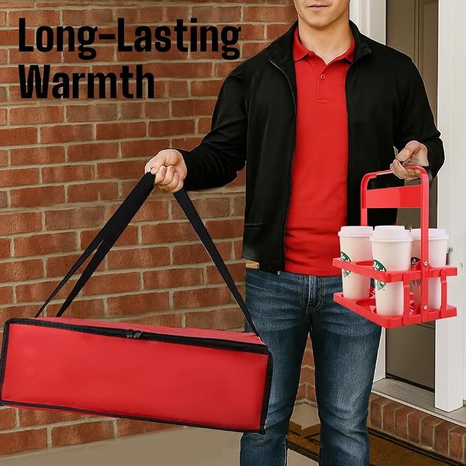 Red Bag with Drink Carrier