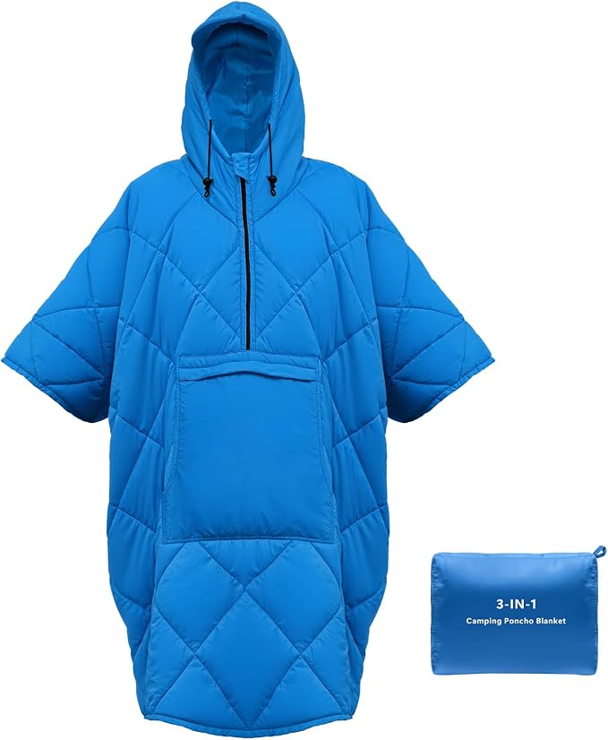 Blue Blanket Poncho