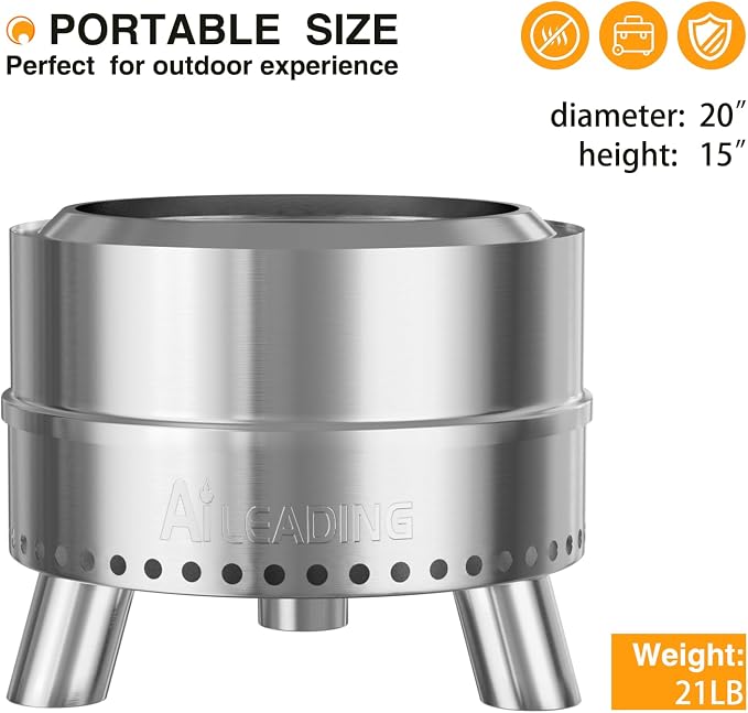 silvery- with legs-Fire Pit
