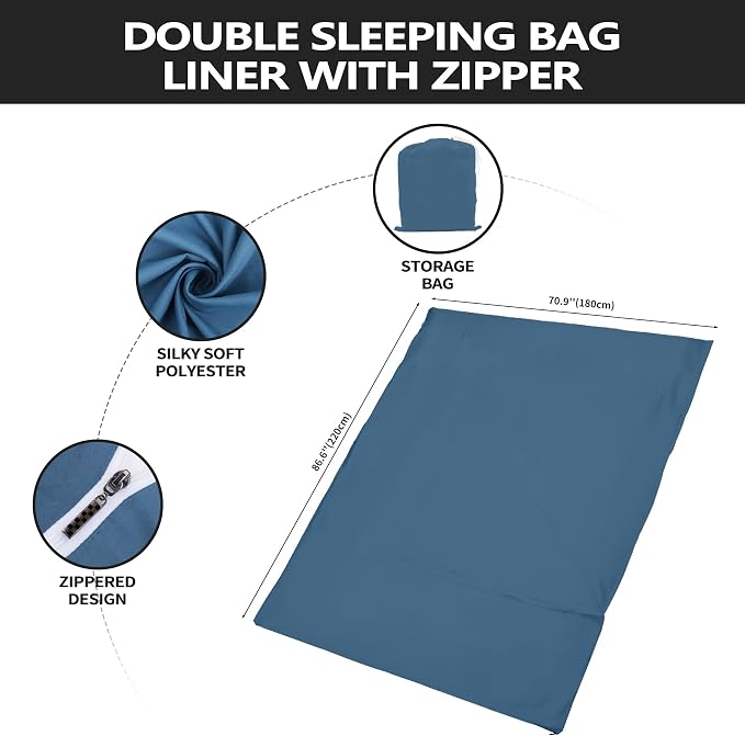 Double (Fits 2 People) - Blue with Zipper