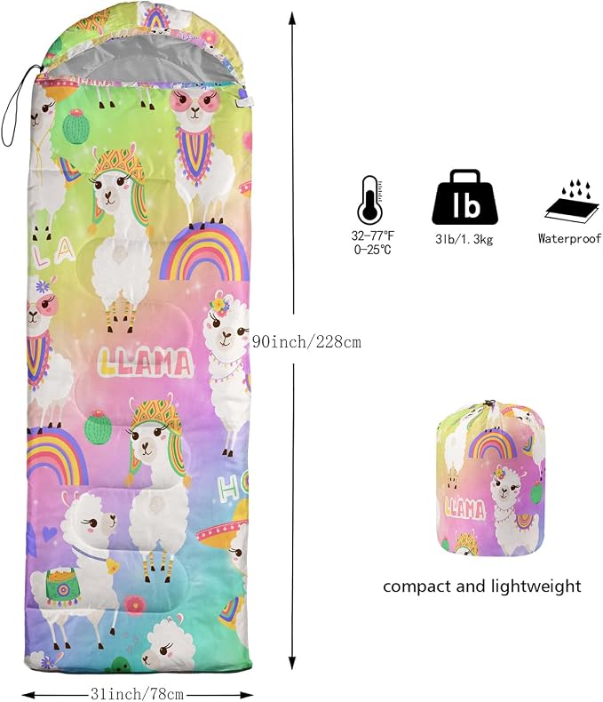 Cartoon Rainbow Alpaca