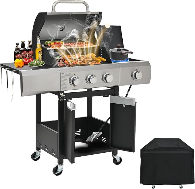 3+1 burner with cover