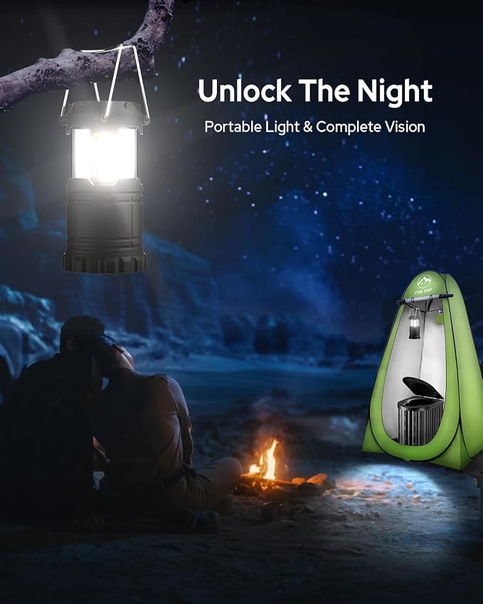 Black Toilet Green Tent with Light