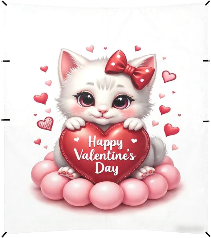 Valentine Cute Kitten Heart Balloon