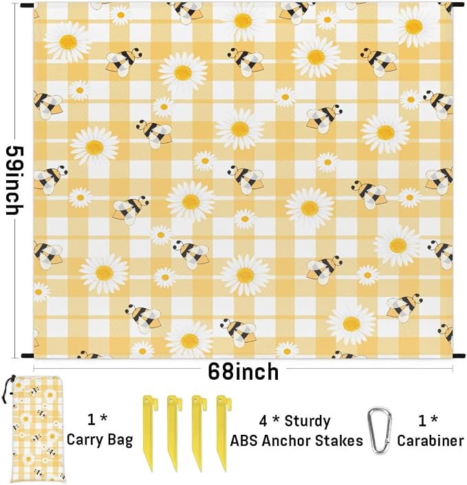 Bee Sunflower Checkered