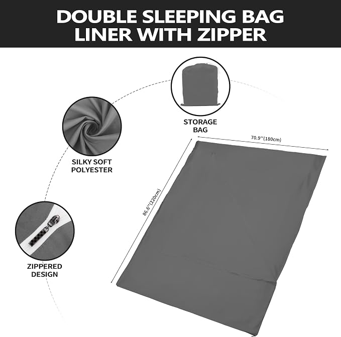 Double (Fits 2 People) - Gray with Zipper