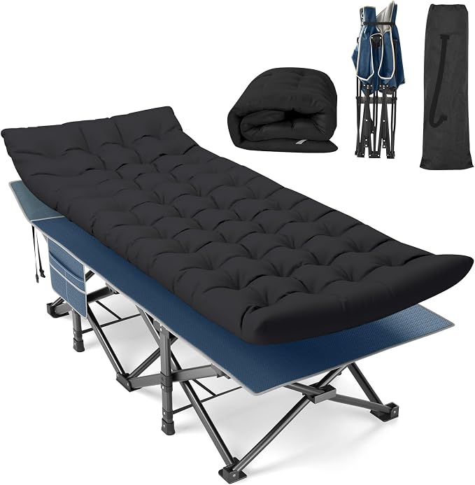 32inch Blue Cot & Black Cushion