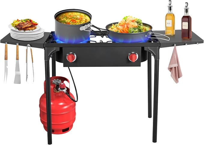 2 Burner & Side Shelves