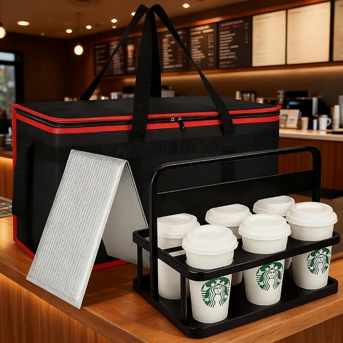 Black-red Bag with Drink Carrier