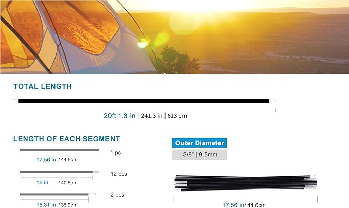 20ft 1.3 in 2 Poles
