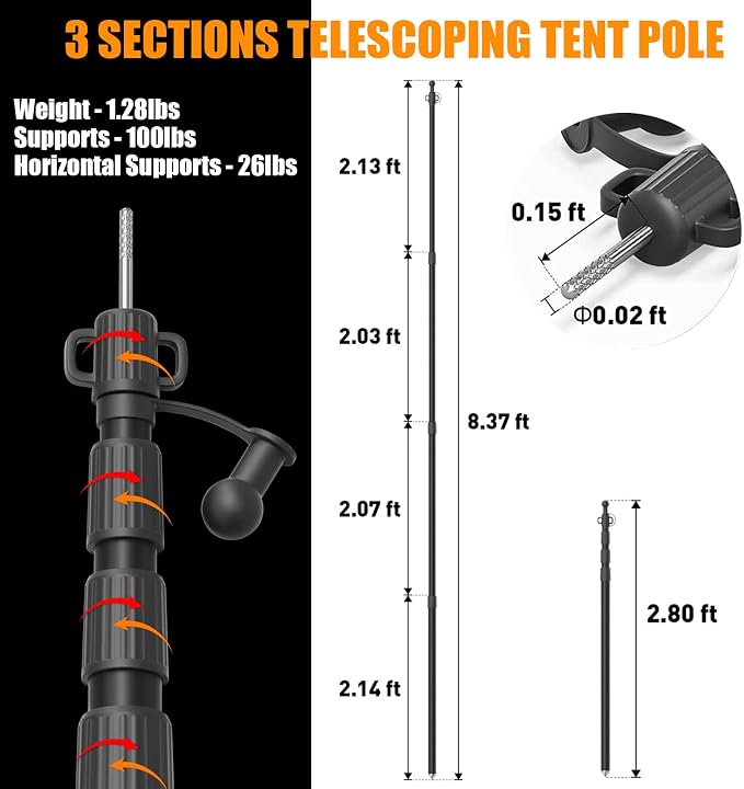 Telescoping 8.3ft * 2
