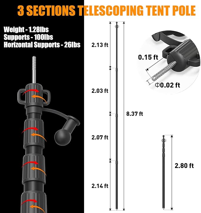 Telescoping 8.3ft * 4