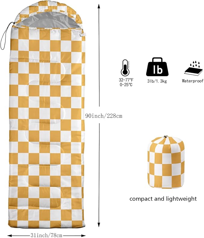 Orange and White Check