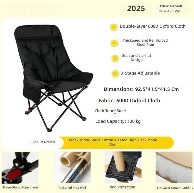 High Back Black, 4-level Adj, Padded
