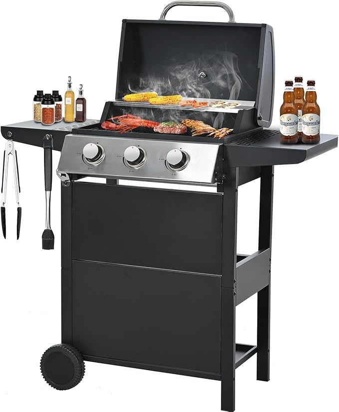 Black;3 Burner