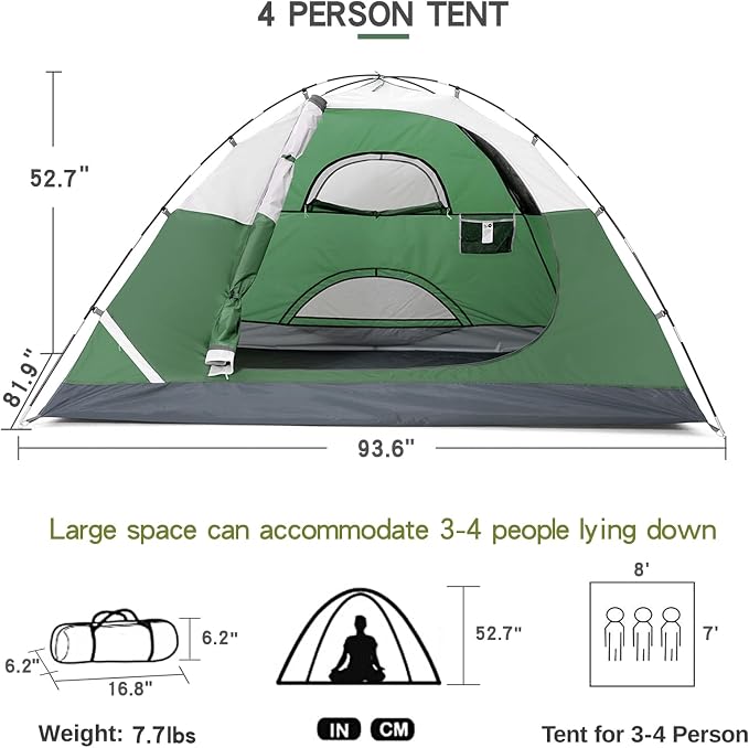 4 personArmy Green/grey