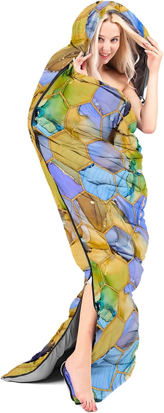 Purple Yellow Geometric Marble
