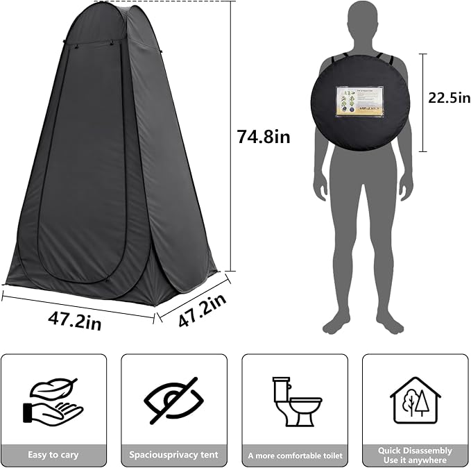 Black Tent with Toilet
