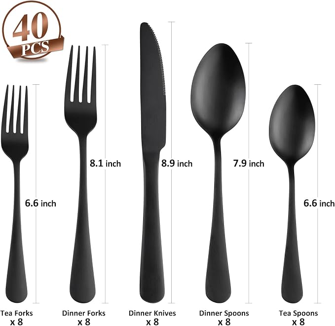 Matte Black/40pieces